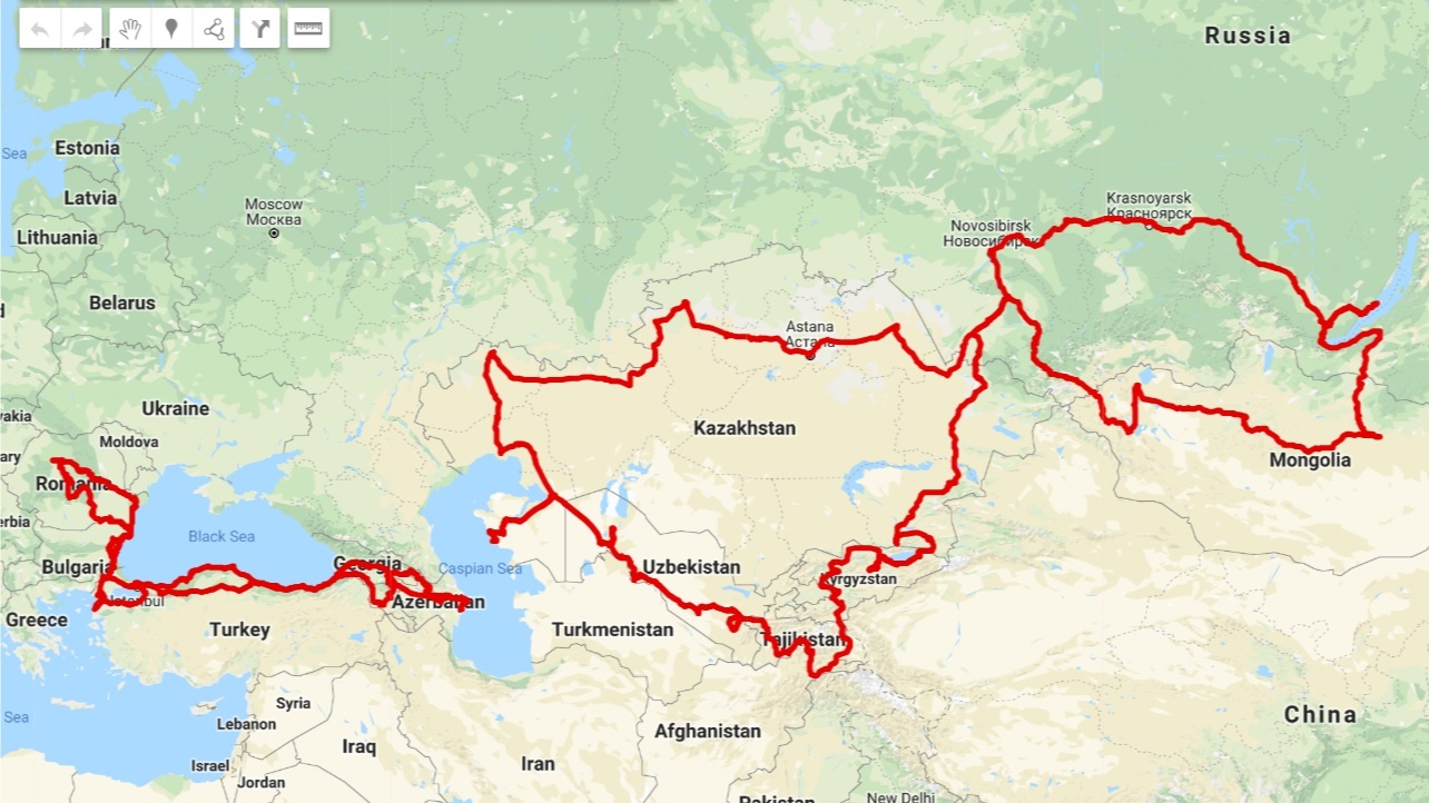 Full GPS tracks route Mongolia 2018