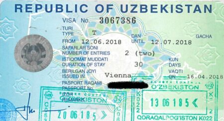 Visa Stamp - Uzbekistan - Mongolia and Central Asia Tour 2018